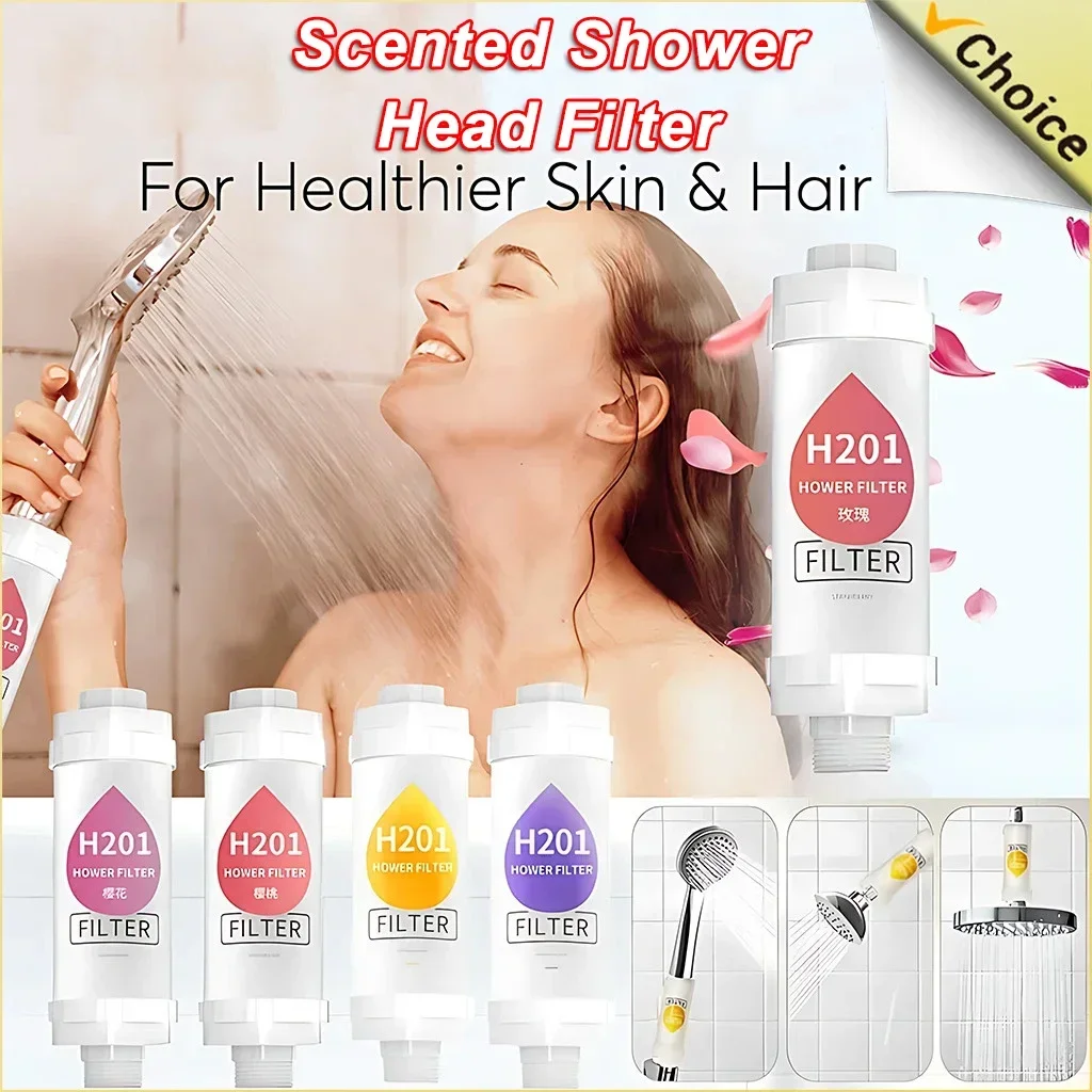 فلتر للاستحمام المعطر برأس الدش منقي المياه لتحسين...