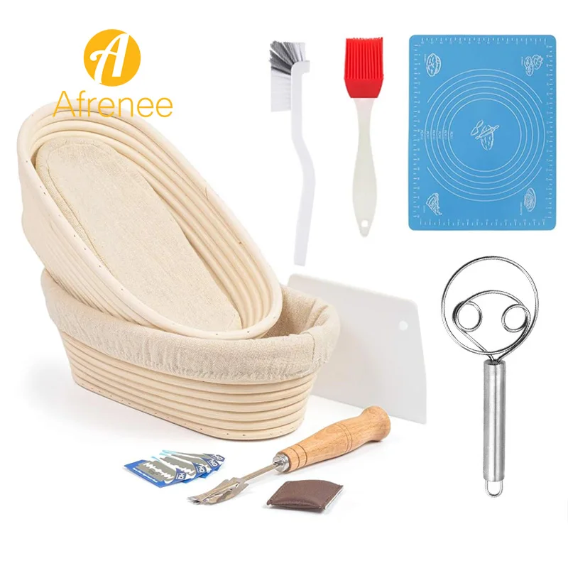 Bread Banneton Proofing Basket Natural Rattan Wicker Oval Round Dough Sourdough Baskets Cane Baking Fermentation 5/8pcs