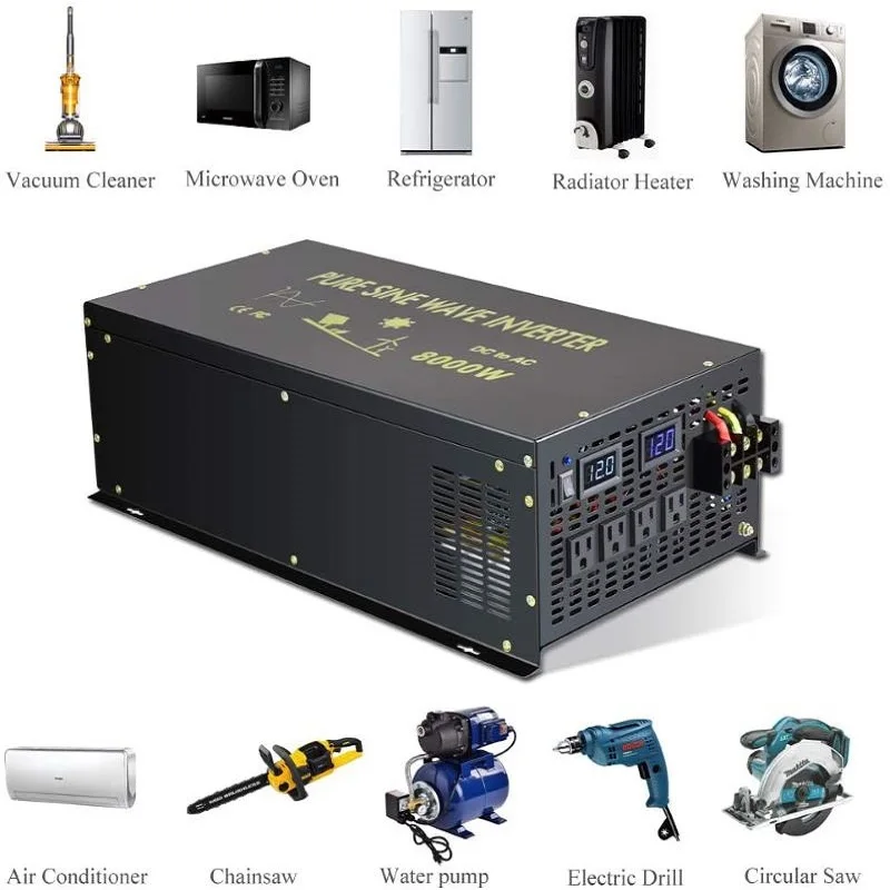 Convertitore solare a onda sinusoidale pura 12V 220V 10KW Off Grid PV 24V/36V/48V/60V/72V/96V/110V DC a 120V/230V Convertitore AC Controllo cablato - immagine 2