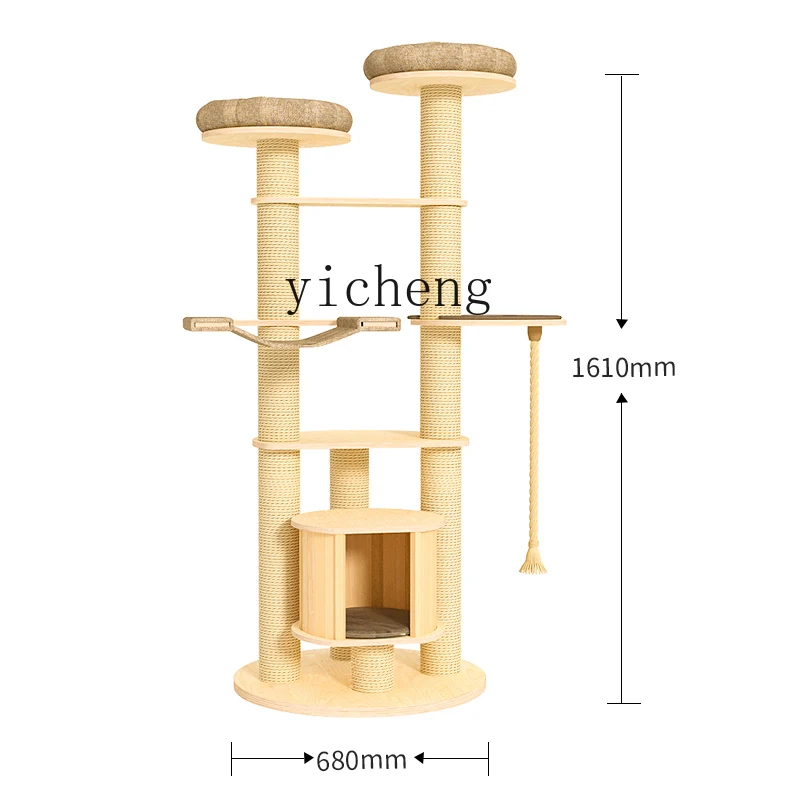 

Zc Solid Wood Cat Climbing Frame Multi-Layer Large Cat Rack Grinding Claw Column