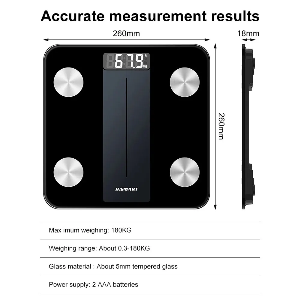 INSMART Body Weight Scale Digital Bluetooth 180KG