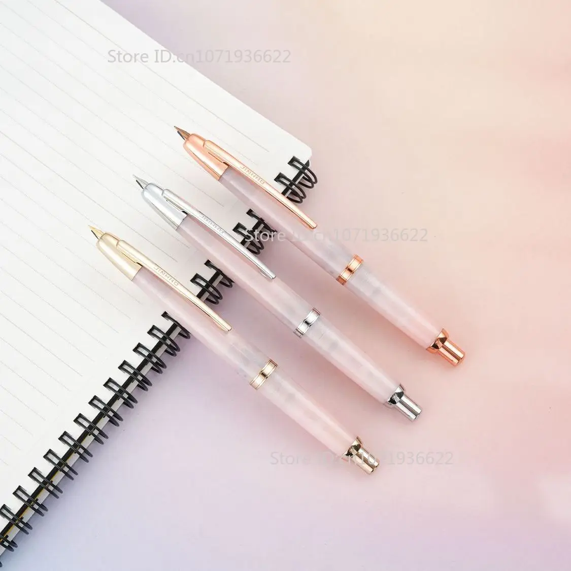 erofa Jinhao 82 - Penna stilografica, pennino sottile con finiture dorate, corpo trasparente rosa e blu lago con convertitore (KRIYUYE5TTYT erofa Jinhao 82 - Penna stilografica, pennino sottile con finiture dorate, corpo trasparente rosa e blu lago con convertitore (KRIYUYE5TTYT