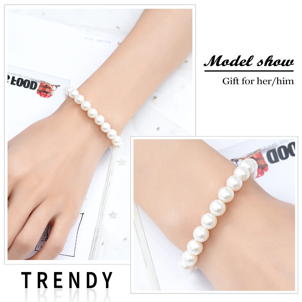 Women's Pearl Bracelet Cremation Jewelry Urns Bracelets For Human Ashes Stainless Steel Memorial Bangle Keepsake