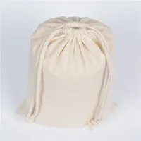 5/10 Pcs/Lot Home Kitchen 130g Natural Cotton Storage Bags Christmas Gift Fabric Package Plain Drawstring Pouches 15x20/20x30cm 2