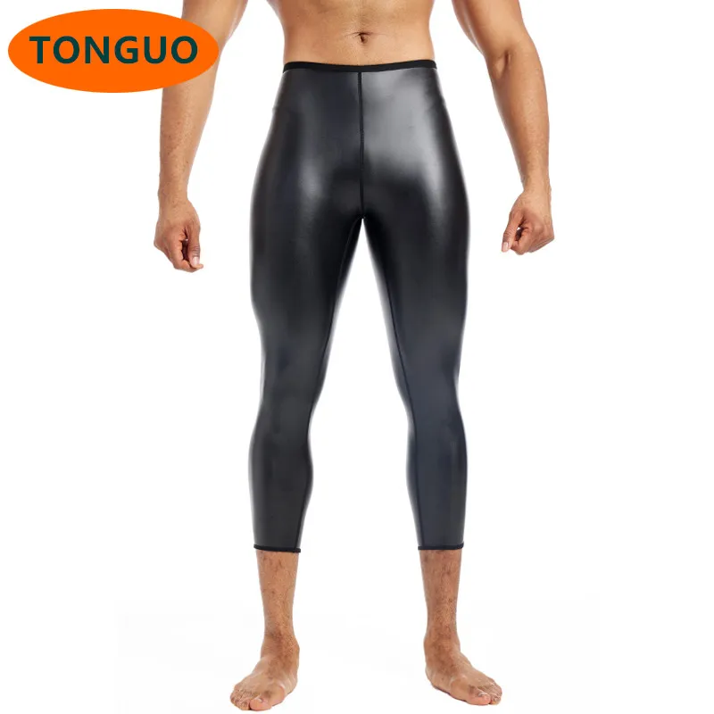 

Men's New Leather Pants Slim Fit Elastic PU Leather Trousers Motorcycle Pants Men Skinny Body Shaper Pu Faux Leather Biker Pants