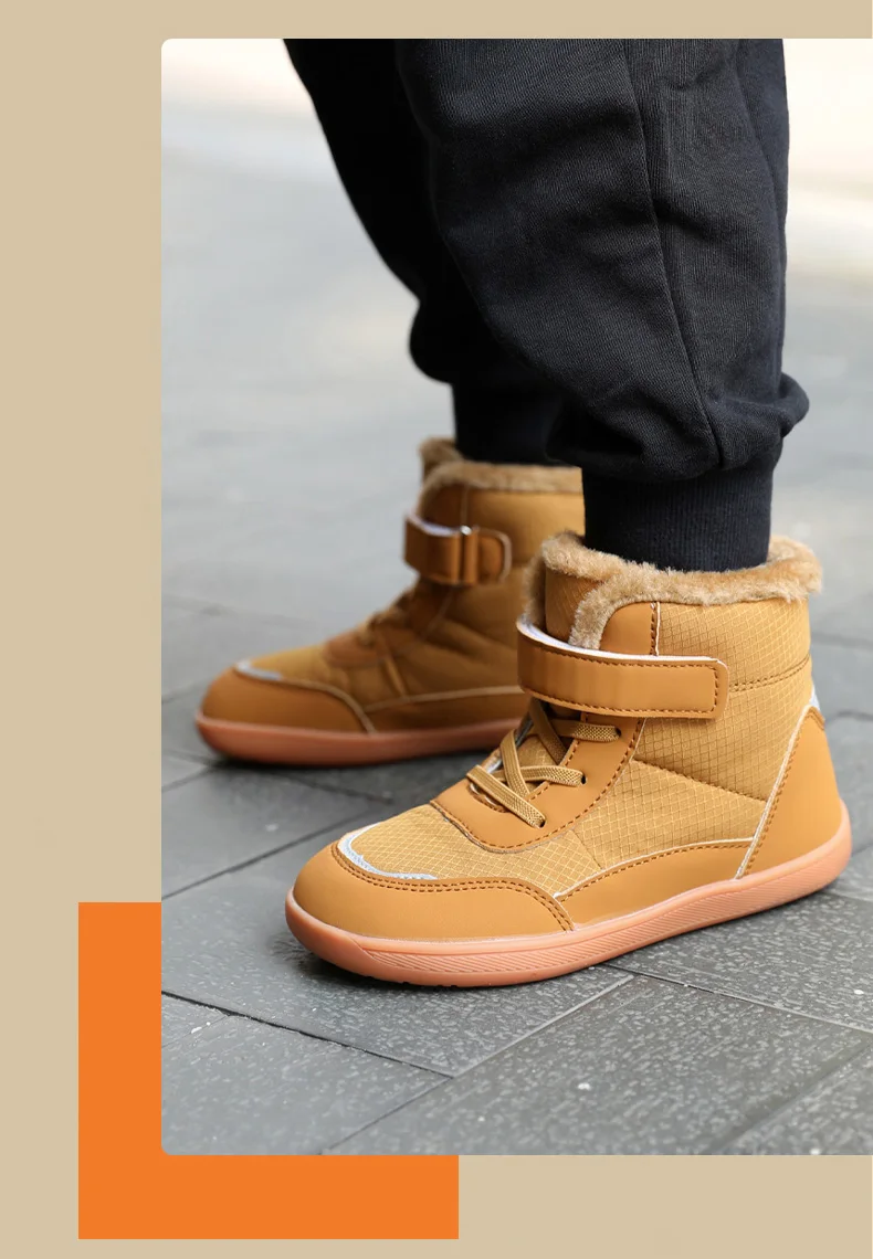 2024 Winter Children Plush Waterproof Fabric Non-Slip Boys Girls Shoes Rubber Sole Snow Fashion Warm Outdoor Boots_voghion.com