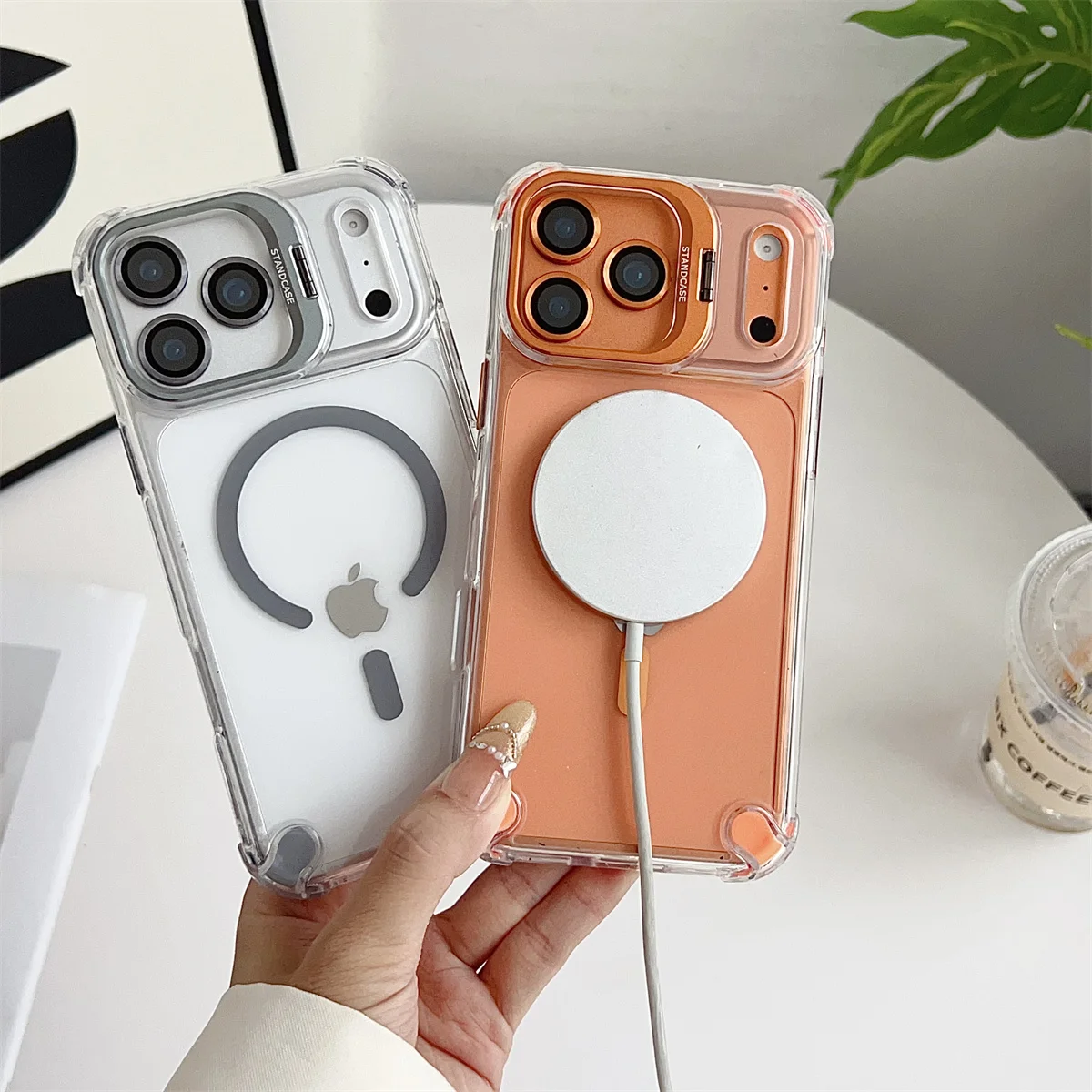 Magnetic Clear Phone Case with Magsafe Compatibility and Lens Protector
