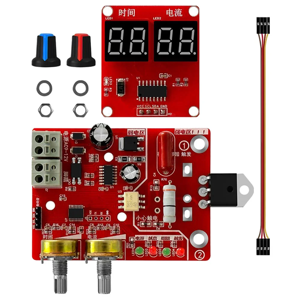 

Adjustable Spot Welding Controller Welder Board PCB Circuit DIY Equipment Panel Time Current Machine 40A 100A Digital Display