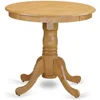 Eden Kitchen Table - a Round Dining Table Top with Pedestal Base, 30x30 Inch, Mahogany & Linen White 6
