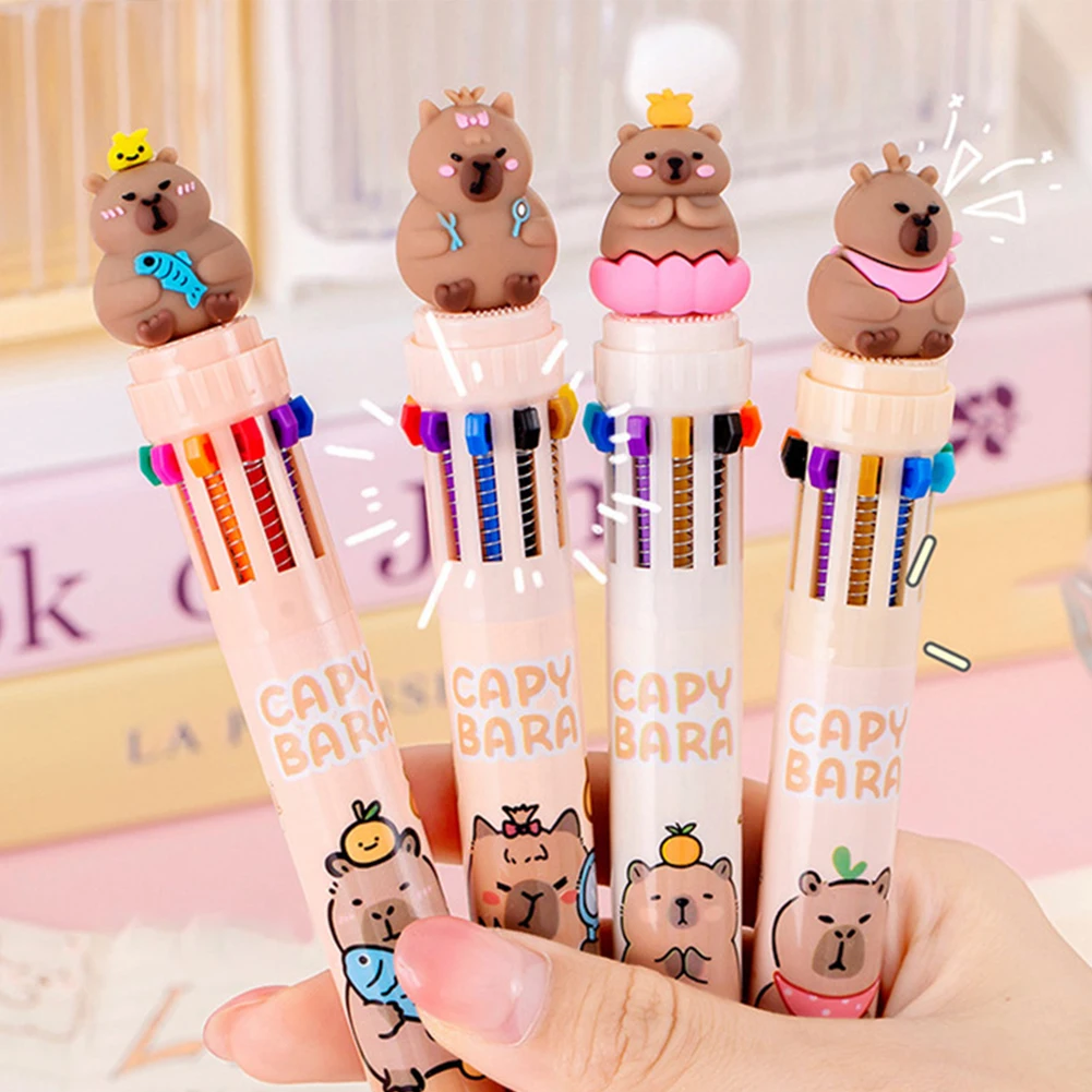Cartoon Capybara Ballpoint Pen 0.5mm 10 Colors for School Office Supplies Stationery Reward Gift gel pens,ballpoint pen