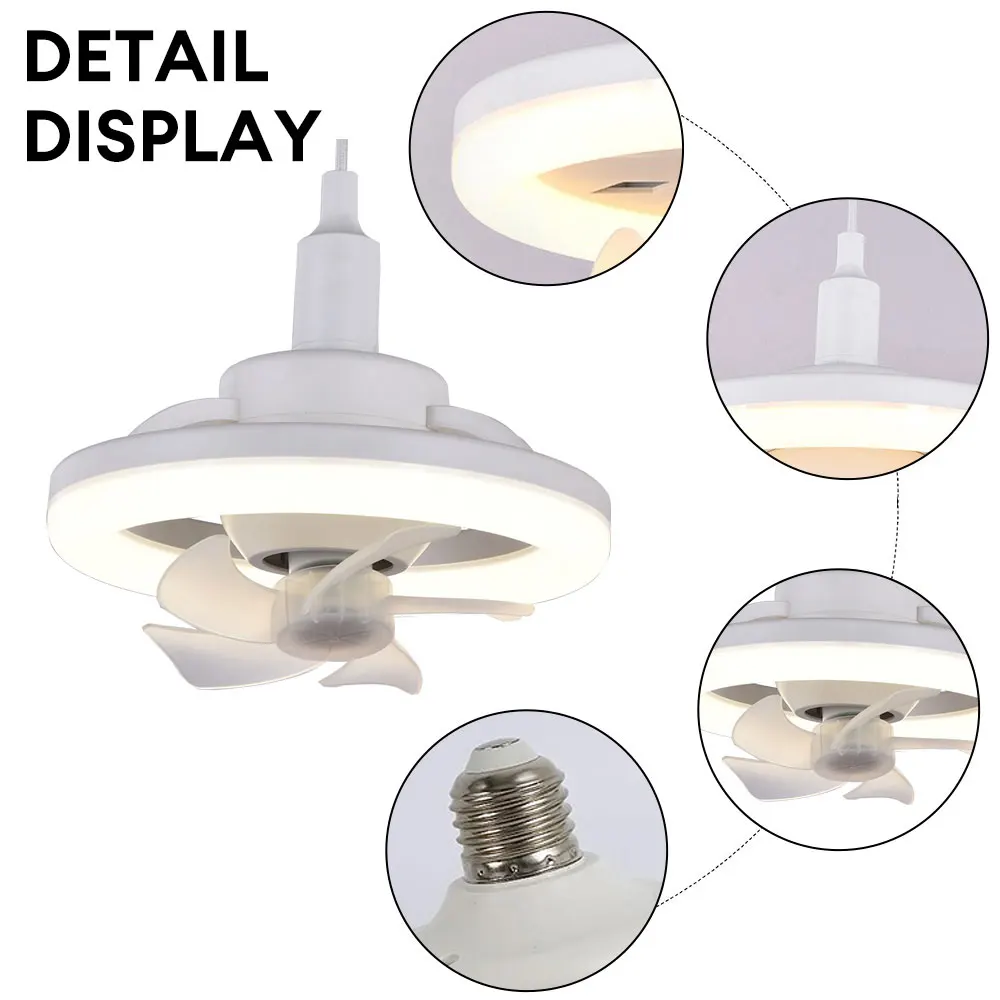 Ceiling Fan Led Ceiling Fan Lights Electric Fan Led Fan Light Led Ceiling Lights E27 Remote Ceiling Lighting 360&deg; Shaking Head Suction Fan Light 48W/60W Bedroom Living Room Switch Control