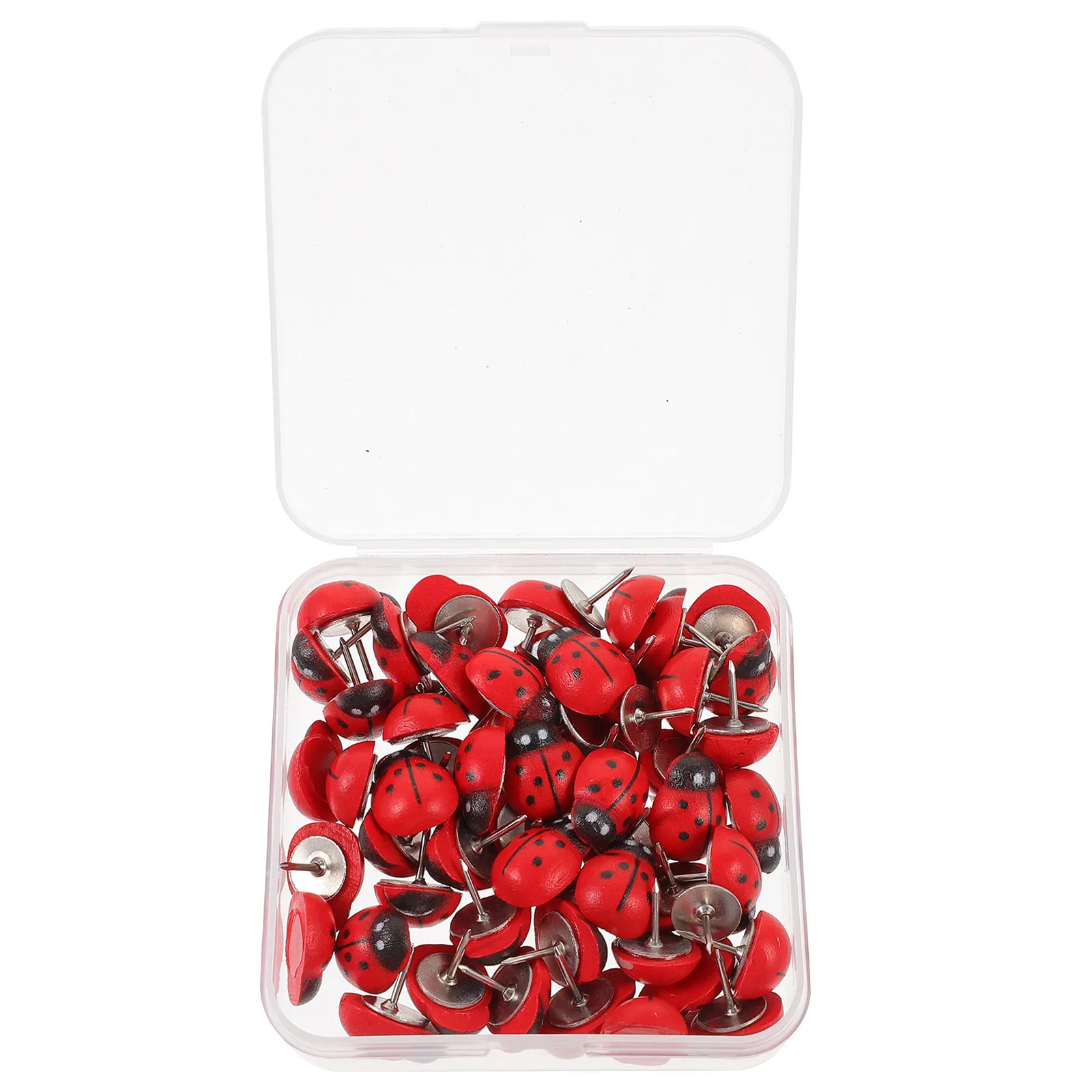 50Pcs 다기능 엄지 못핀 무당벌레 모양 세련되고 섬세한 푸시 핀 사무실 책상 홈 장식 지도 액세서리 코르크 보드