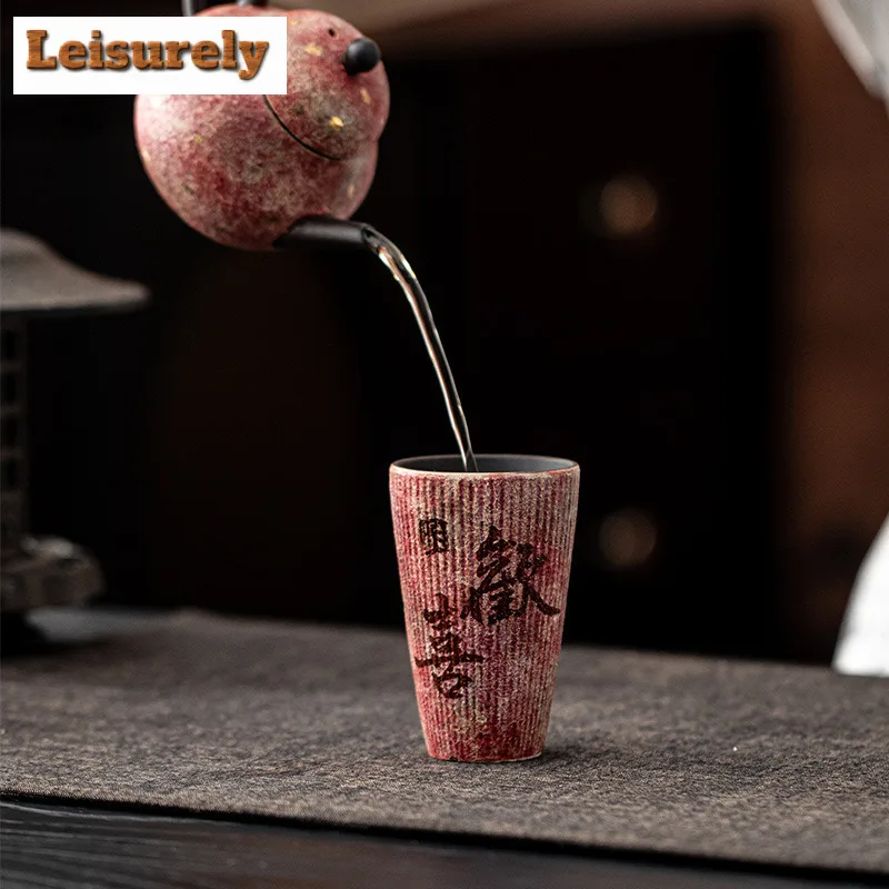 100ml Rock Mineral Colorful Hand-painted Teacup Japanese Tea Bowl Mug Tea-tasting Personal Cup Jianzhan Master Cups Tableware