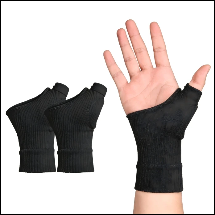 1 Paar atmungsaktive Daumen-Handgelenk-Kompressionshandschuhe mit gelgepolsterter Handgelenkstütze zur Schmerzlinderung bei Arthritis und Daumenverletzungen – Detail 6