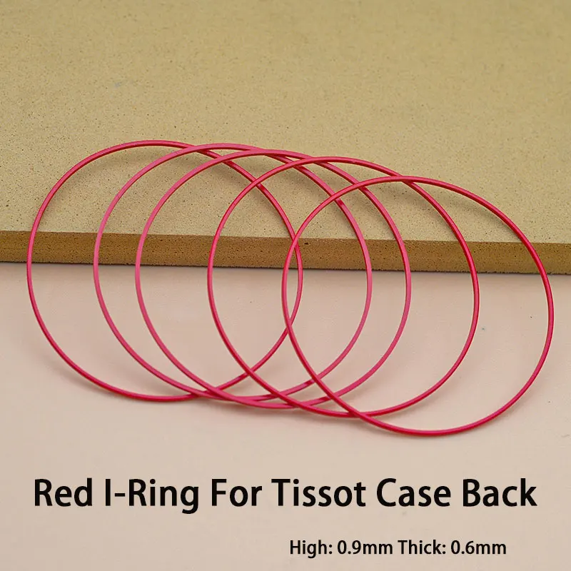 Enhanced Product Title:  
Durable Red Plastic I-Ring Gasket for Watch Case Bottom Cover