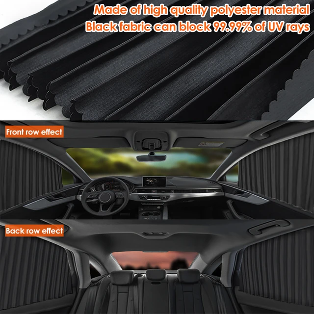 2pcs 50cm Car Sun Shade Side Window Curtain Auto Foldable Uv Protection  Accessories Black Pure Cloth Auto Accessories - AliExpress