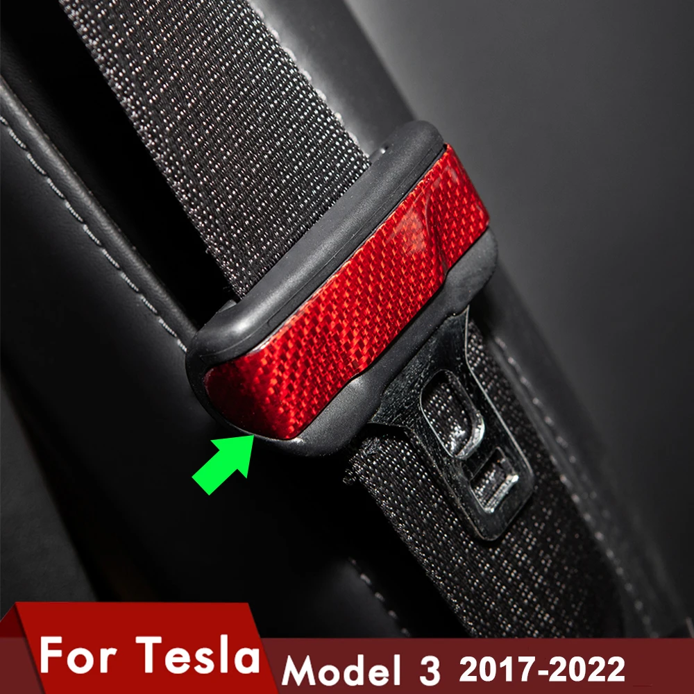 

Реальное углеродное волокно для Tesla Model 3 Y ремень безопасности для автомобильного кресла защитная обложка для украшения Модификация аксесс...