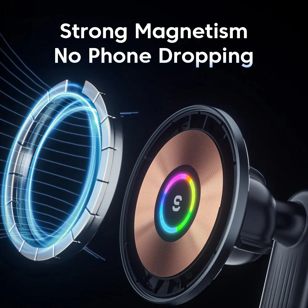 Phone Car Holder Essager 15W QI Car Wireless Charger Mount For iPhone 14 13 12 Pro Max Wireless Fast Charging