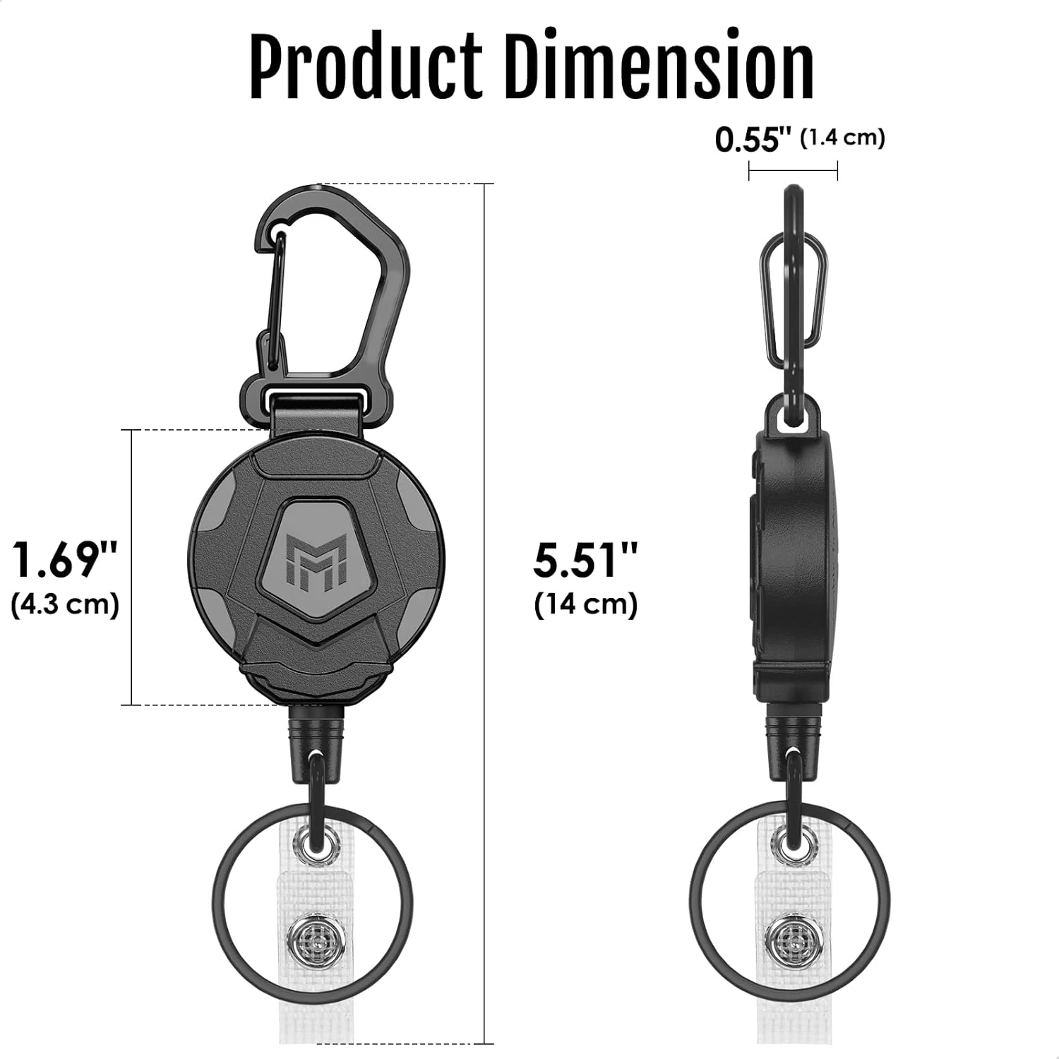 2-Pack Heavy Duty Carabiner Badge Holder, 2