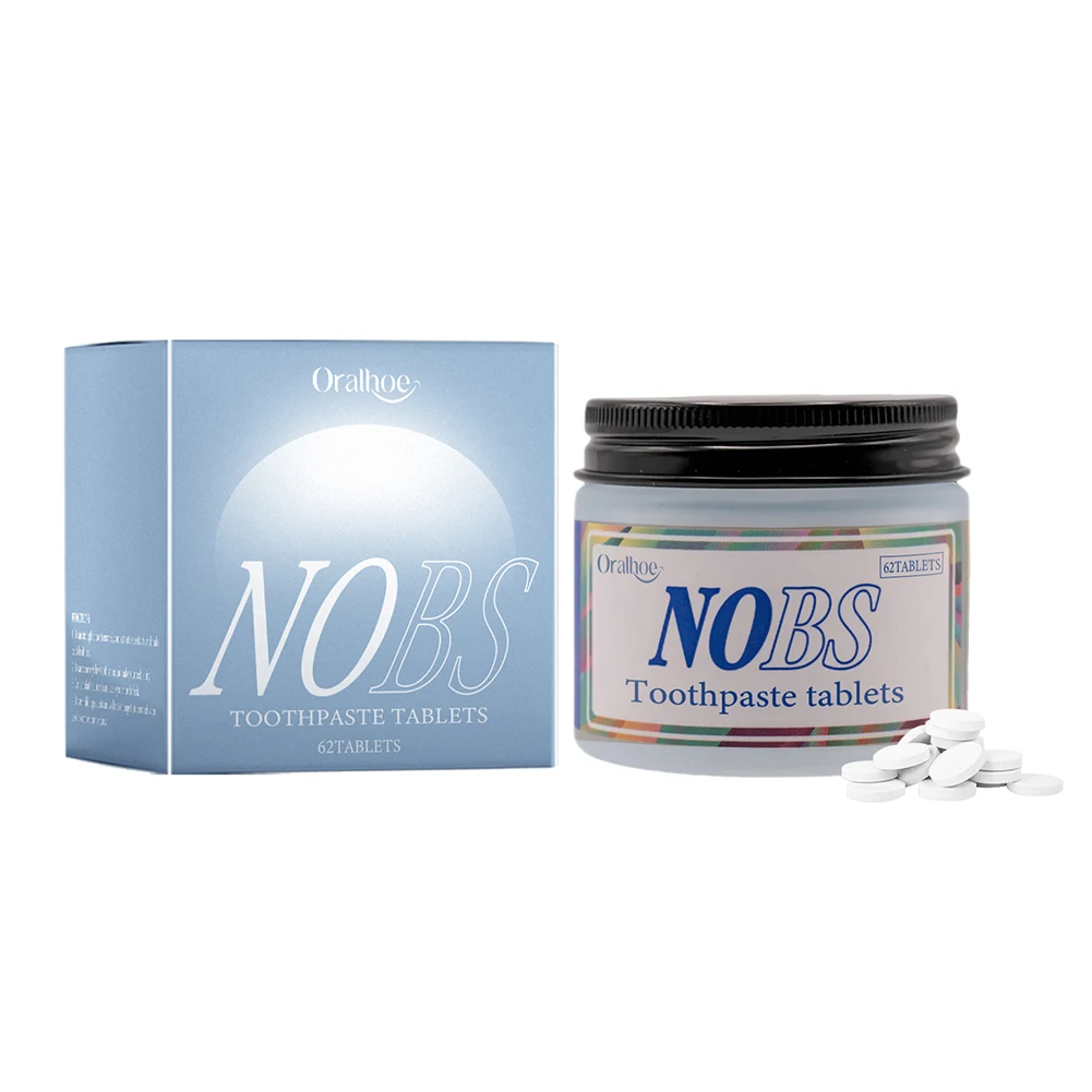 NOBS Toothpaste Tablets Nano Hydroxyapatite Flouride Free Eco & Travel Friendly Teeth Whitening Fresh Remove Smoke Stains