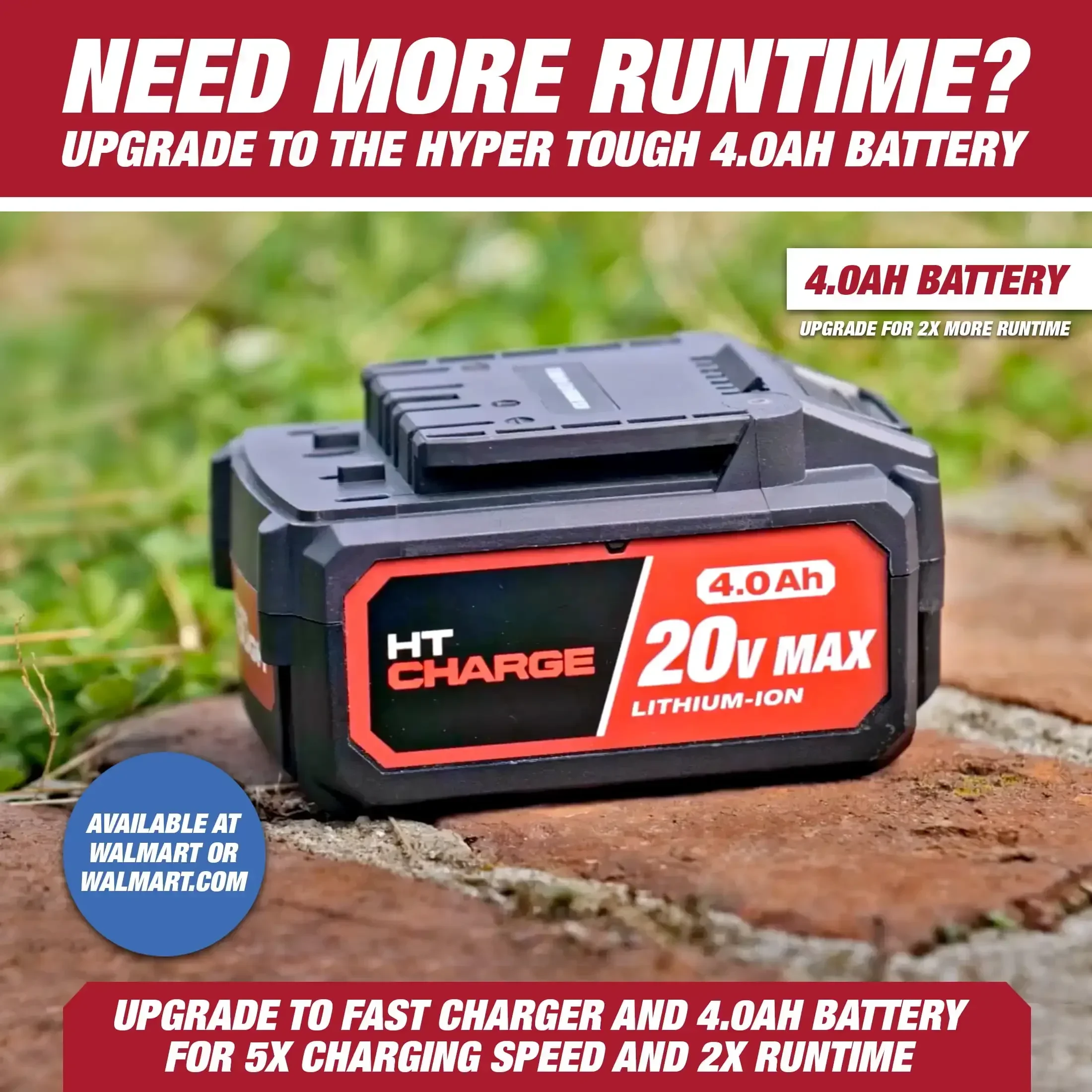 Hyper Tough 20V Lithium-ion Battery Fast Charger for Hyper Tough