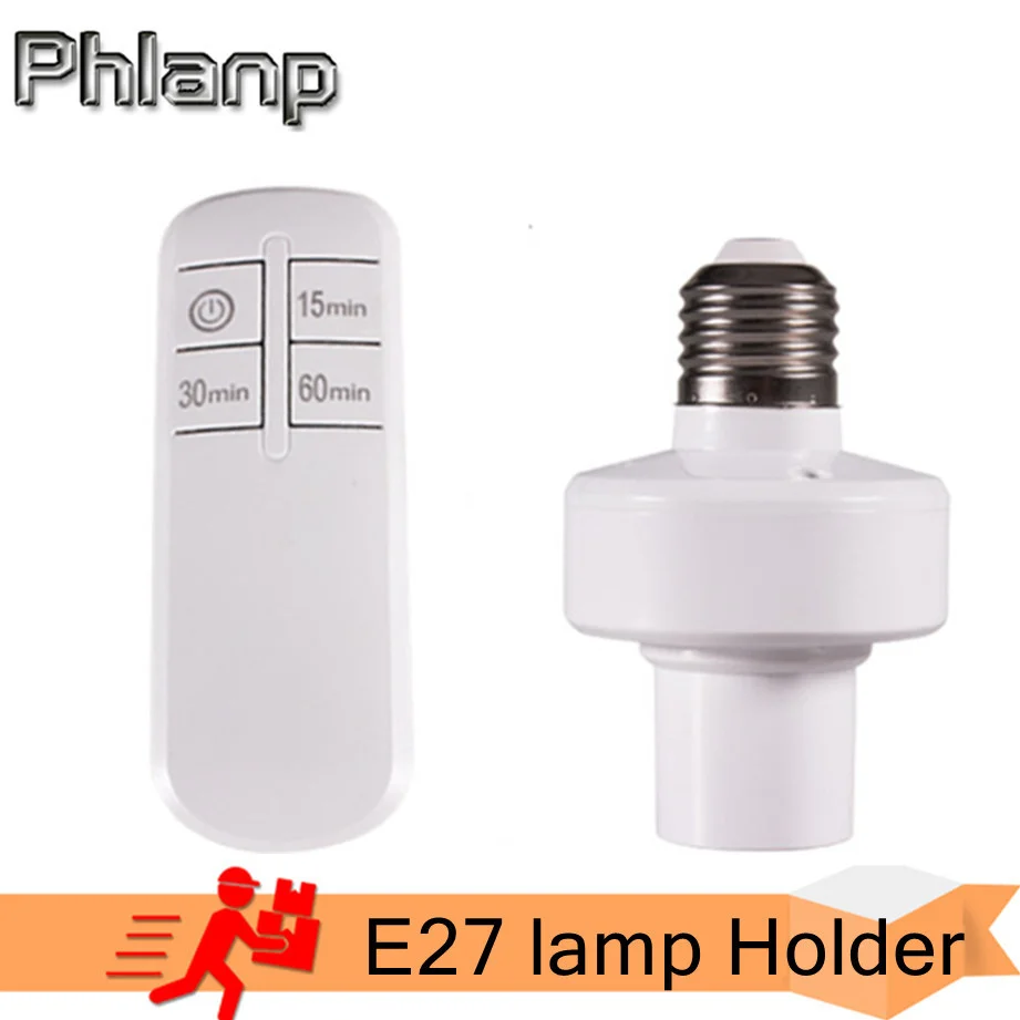 Wireless remote control smart timer switch E27 to E27 lamp holder 220V house multi light switch baby room bedroom timer