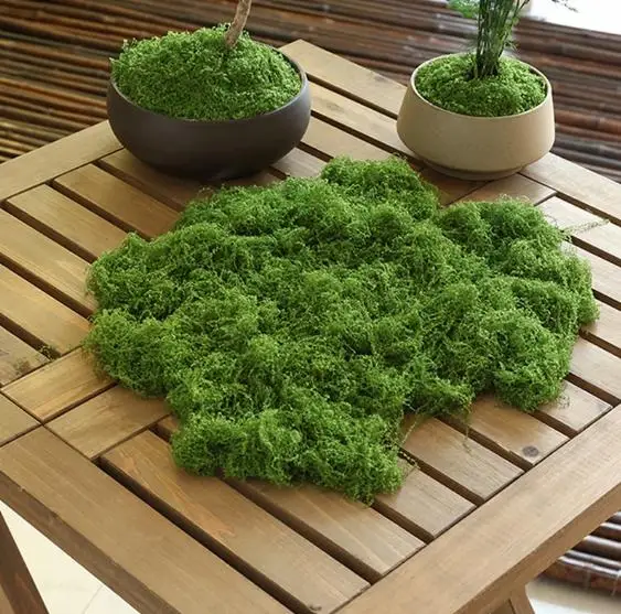 Artificial Green Plants Polyester Moss Grass for Home and Garden Decoration