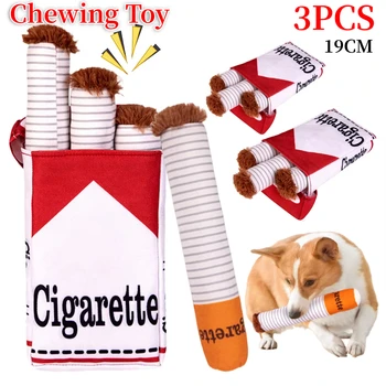 Cigarettes Dog Toy Imitation Cigar Chew Toy Interactive Plush Dog Chew Toy Funny Stuffed Dog Toys Novelty for Chewing Teething 1