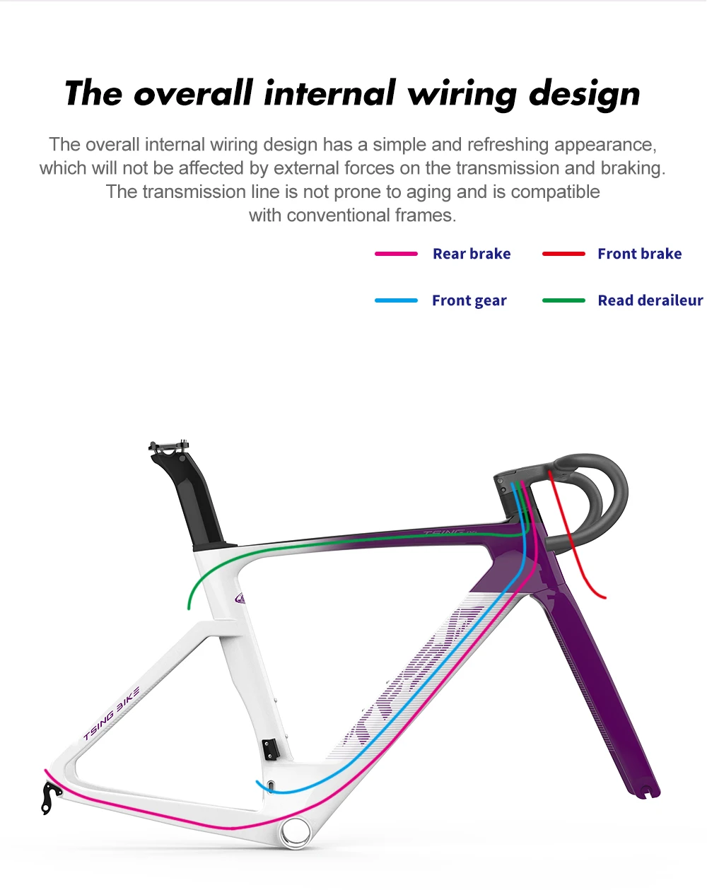 Aero Carbon Fiber Road Bike Frame DI2/Mechanical Bicycle Rim