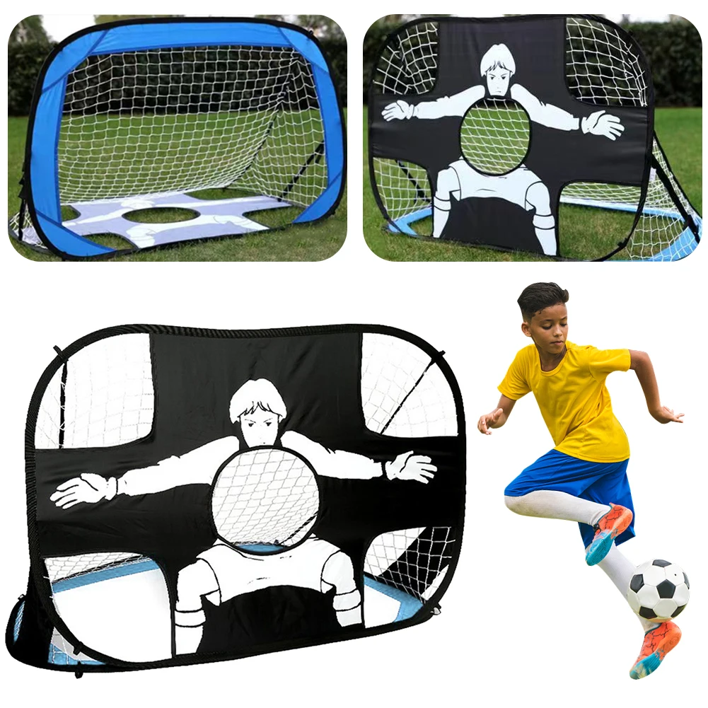 

2 In 1 Folding Soccer Goal Movable Mini Football Target Net Lightweight for Playground Backyard Football Training