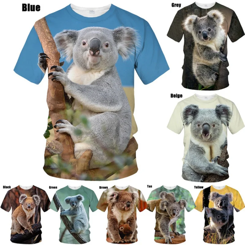 2022 New Summer 3D Koala Men's/women's Slim T-shirt 3D Printing