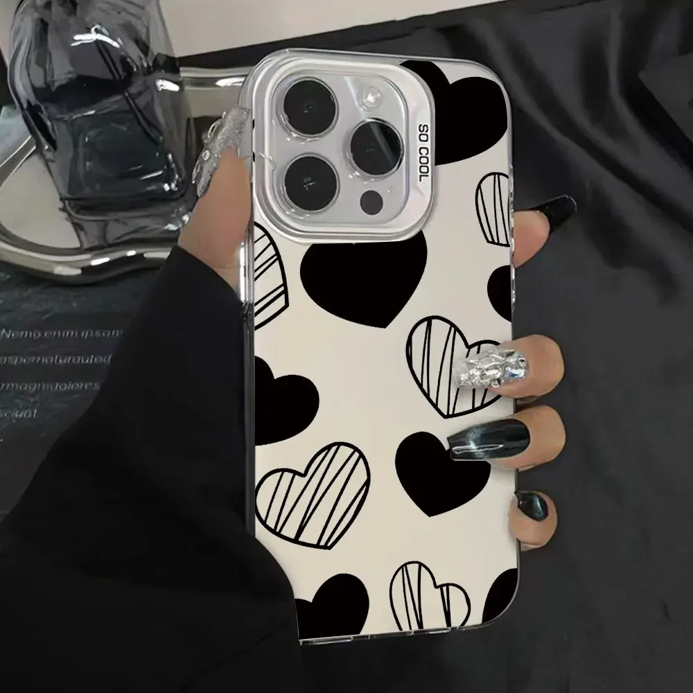 Elegant Black Love Design Shockproof Phone Case