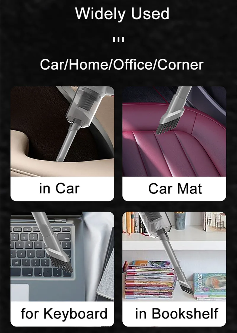 9000Pa 3in1 Handheld Vacuum Cleaner & Cordless Air Blower, Mini Air Duster Cleaner for Computer, Laptop, PC, Car Interior, Home