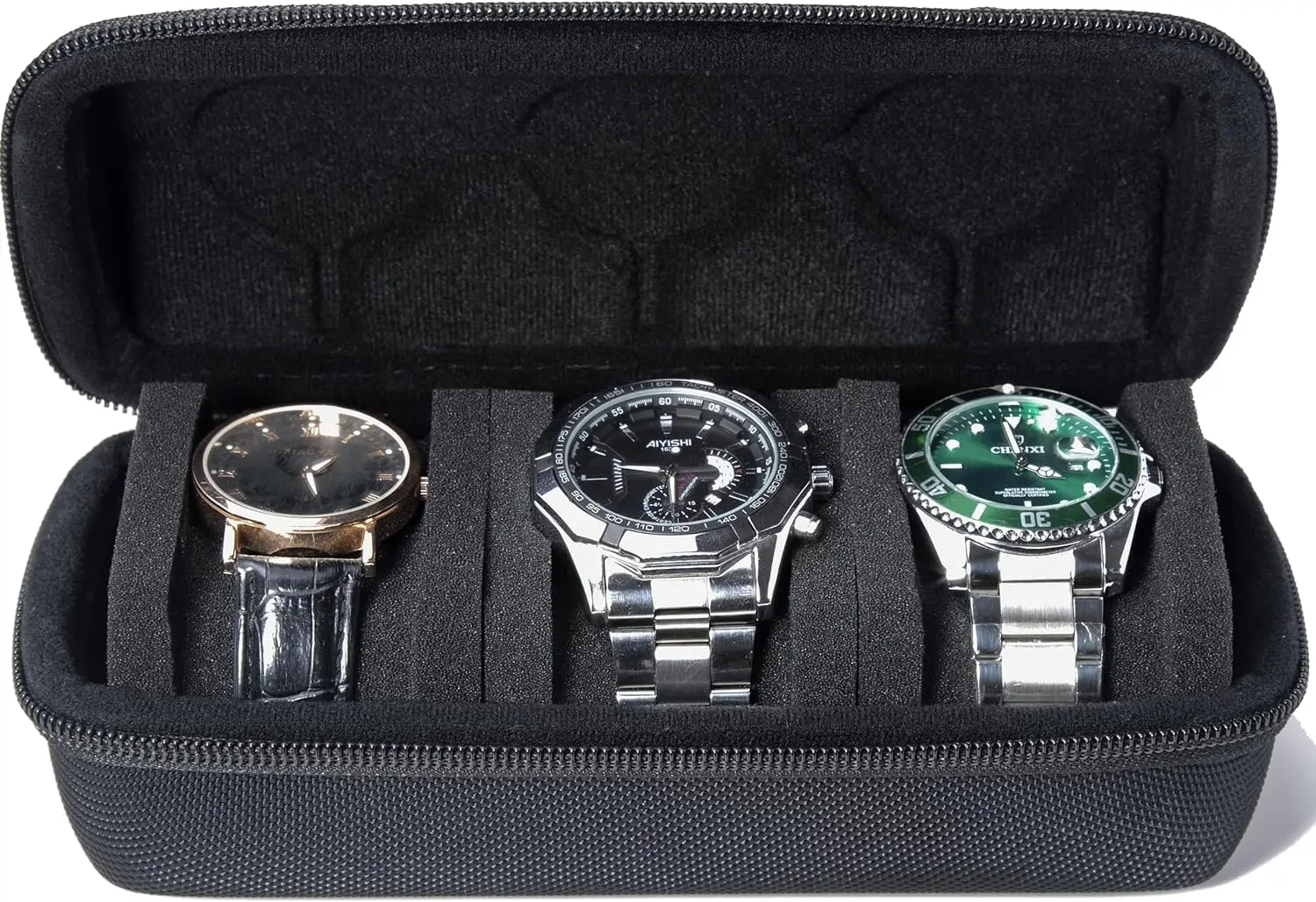 3 Slots Watch Travel Case for Men and Women Portable Watch Storage Box Holder Organizer Display Case for Luxuxy Watches