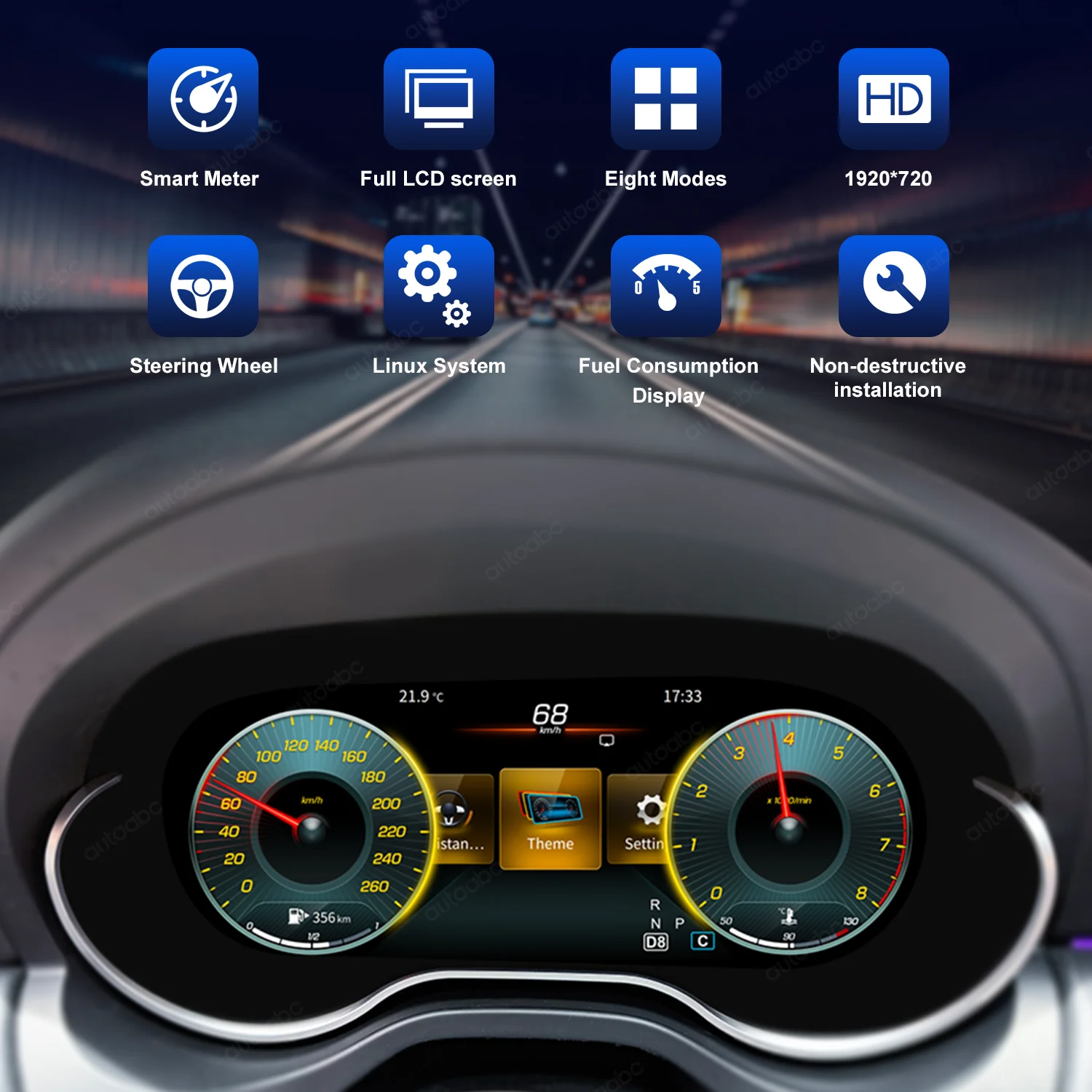 메르세데스 벤츠 A GLA CLA 클래스 W176 X156 117 C177용 12.3인치 디지털 클러스터 대시보드(코핏 계기판)