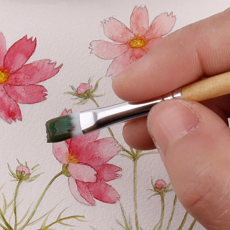3pcs Detail Paint Brushes 10mm Nylon Miniature Painting Brush(1#), Pink