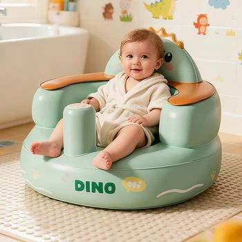 Seggiolone gonfiabile da 1 pezzo con pompa ad aria incorporata, sedile da pavimento Sit Me per bambino di 3 mesi