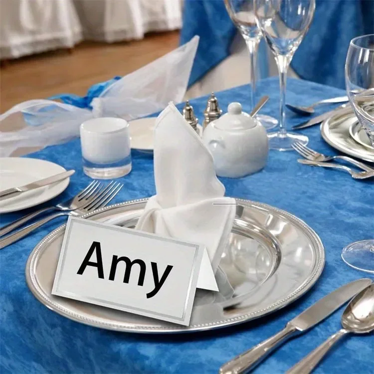Wedding Name Cards Greeting Cards Thank You Cards 50pcs Gold Silver Name Place Cards Seating Number Card Table Decor Christmas Birthday Party