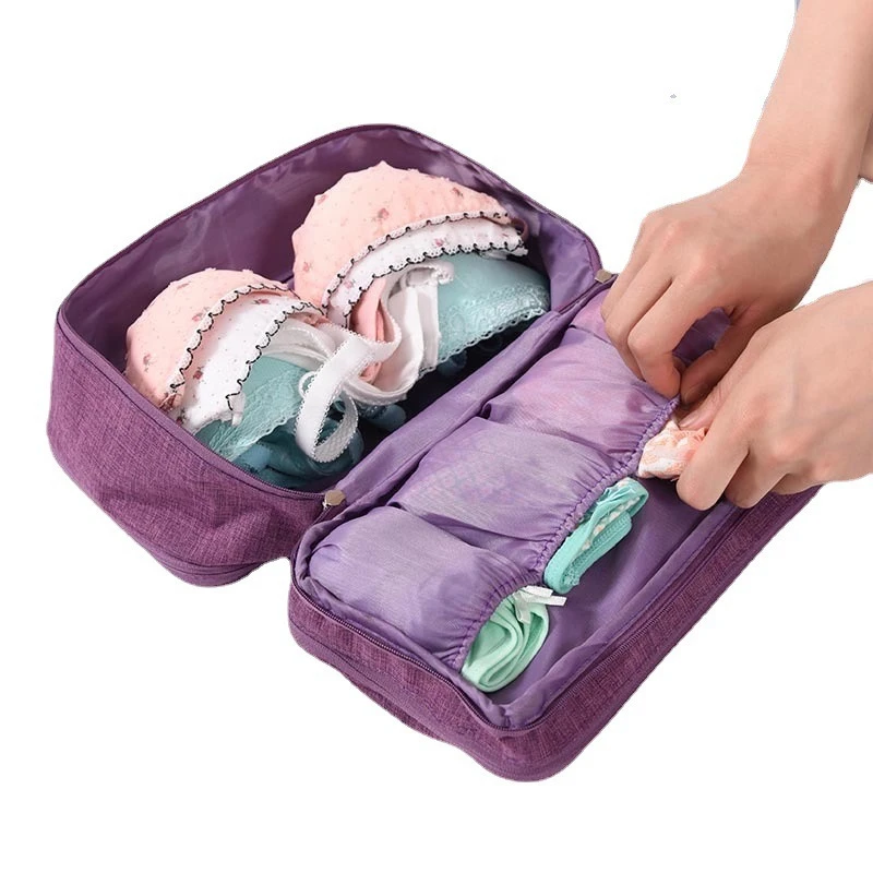 Compact Travel Organizer Bag for Lingerie and Accessories Storage