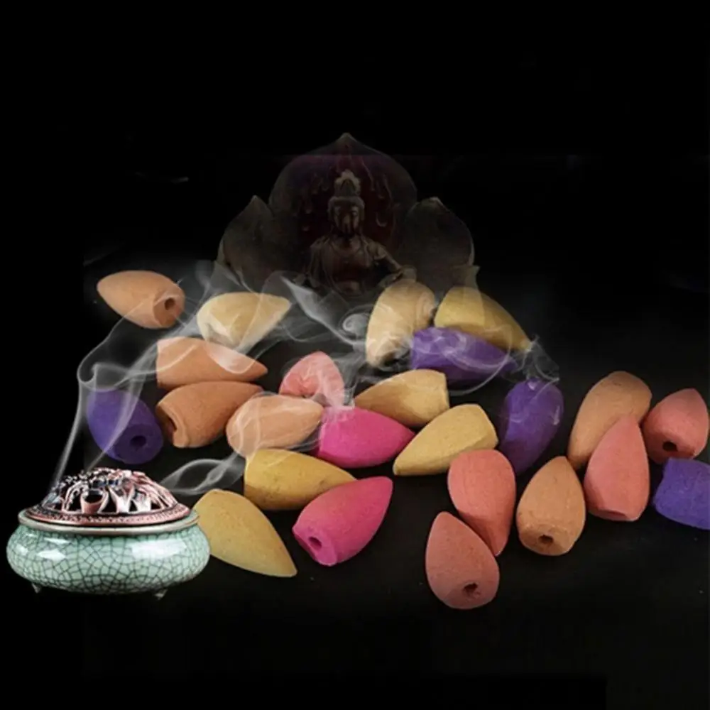 

40Pcs Air Purification Buddhism Smoke Back-flow Incense Cones Scent Aroma Spice