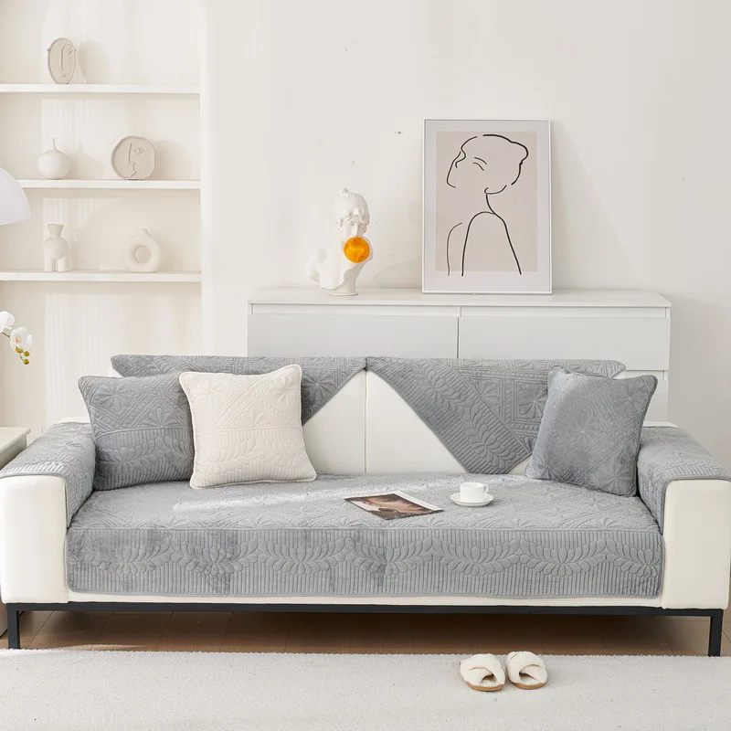 

Новинка Утолщенные мягкие бархатные Чехлы для дивана зимний теплый чехол для дивана Нескользящие Чехлы для дивана Универсальный Коврик для дивана Современный домашний декор