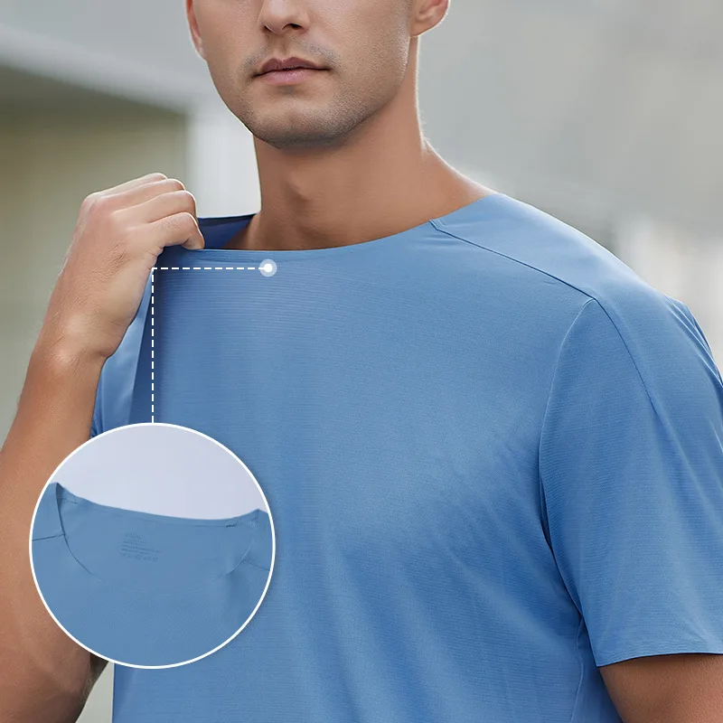 2024 Summer Men's Lightweight Quick Drying Running T-shirt,Elastic loose fitting Training Fitness Sports Short Sleeves