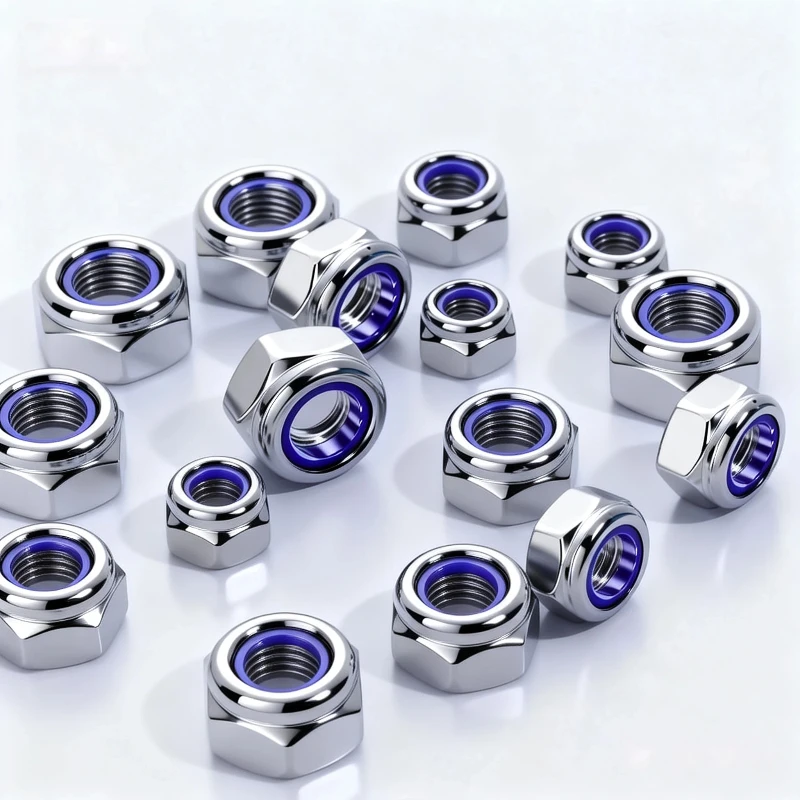 142pcs DIN985 나일론 인서트 잠금 너트 키트 M3-M12 304 스테인레스 스틸 육각 나일록 너트 모듬 세트 미끄럼 방지 패스너 하드웨어