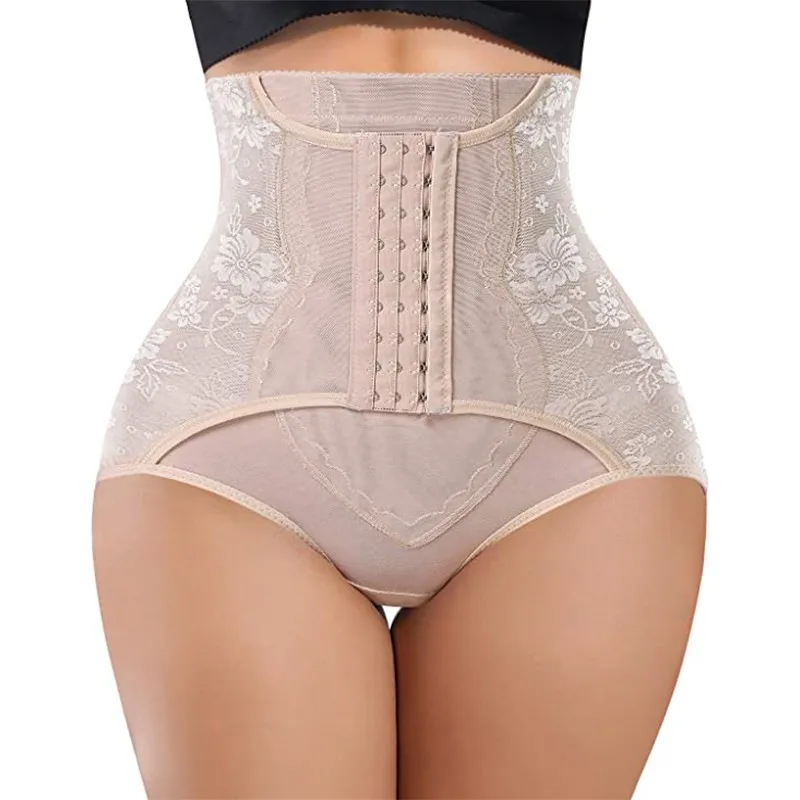 Womens Shapewear Tummy Control Girdle Shorts High-Waist Cincher Panty Butt  Lifter Body Shaper Bodysuit(Beige,XL/2XL) 