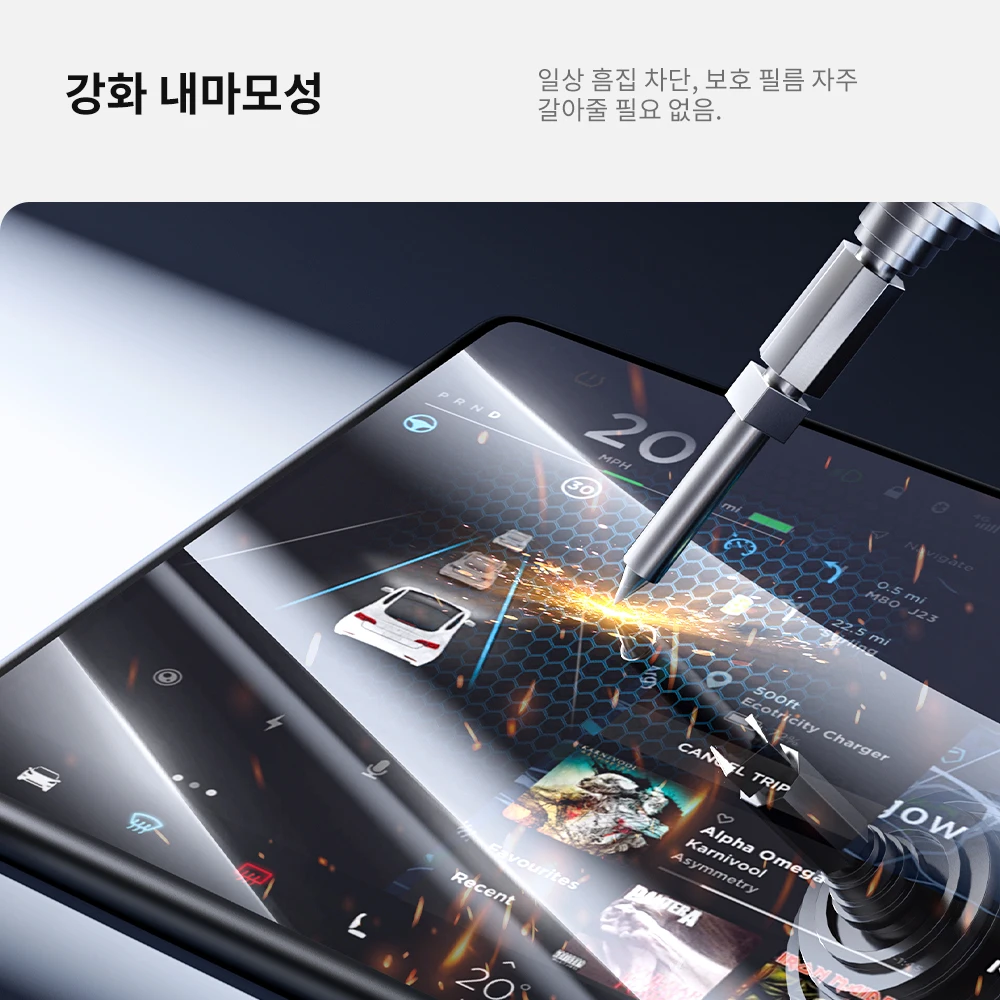 YZ 테슬라 모델 3 Y 하이랜드 주니퍼 센터 컨트롤 스크린 강화 유리 필름 프로텍터 매트 HD(보더 보호 케이스 포함)용