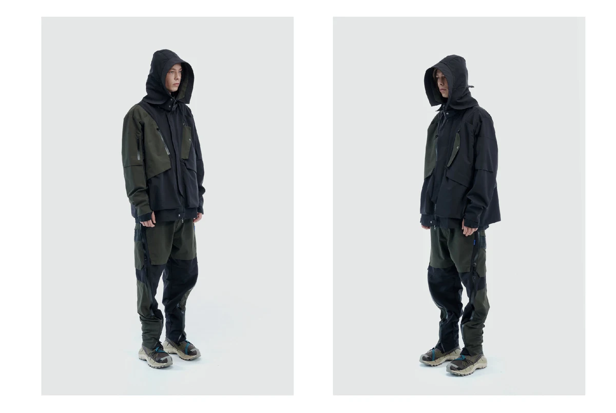 Reindee Lusion 21aw double shape zipper waterproof pants side molle waist adjustment stitching materials techwear gorpcore