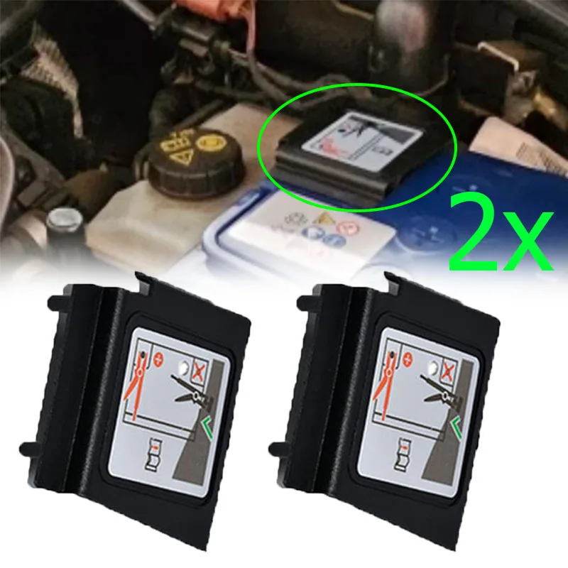 2XFor Vw Passat B8 Cc Golf 7 Mk7 Tiguan Scirocco Bora Octavia A3Q3 Car Battery Dust Cover Positive&Negative Pole Protection Cap