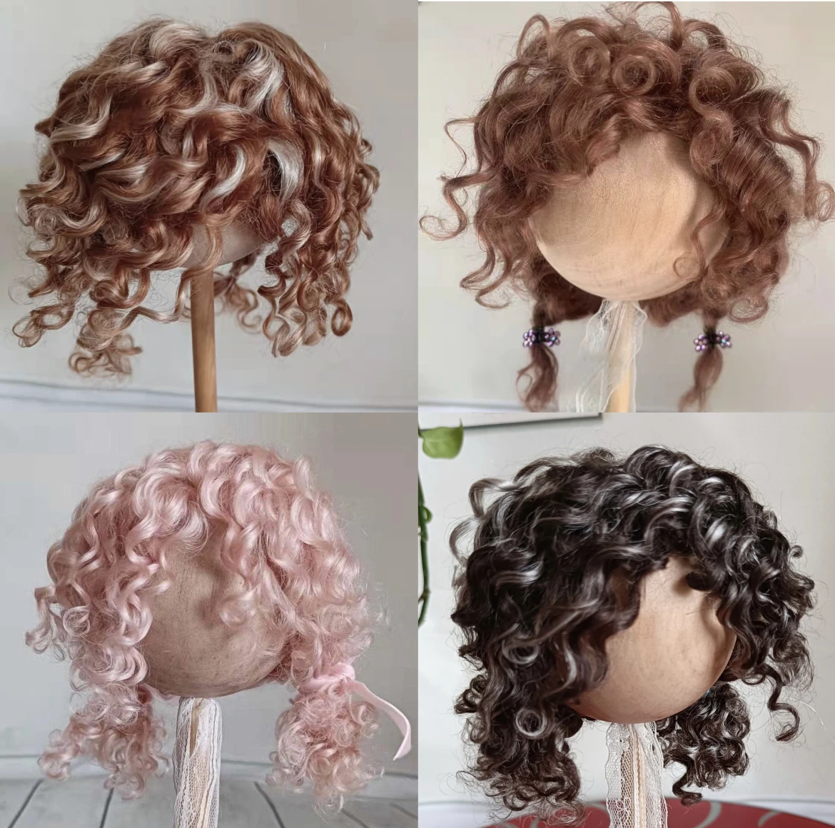 

Doll Wigs for Blythe Qbaby Mohair Exploding head curls 9-10 inch head circumstance Free Shipping