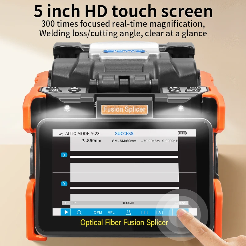COMPTYCO A-88S 광섬유 융착접속기 6 모터 다국어 터치스크린 FTTH 광섬유 융착기 내장형 VFL OPM