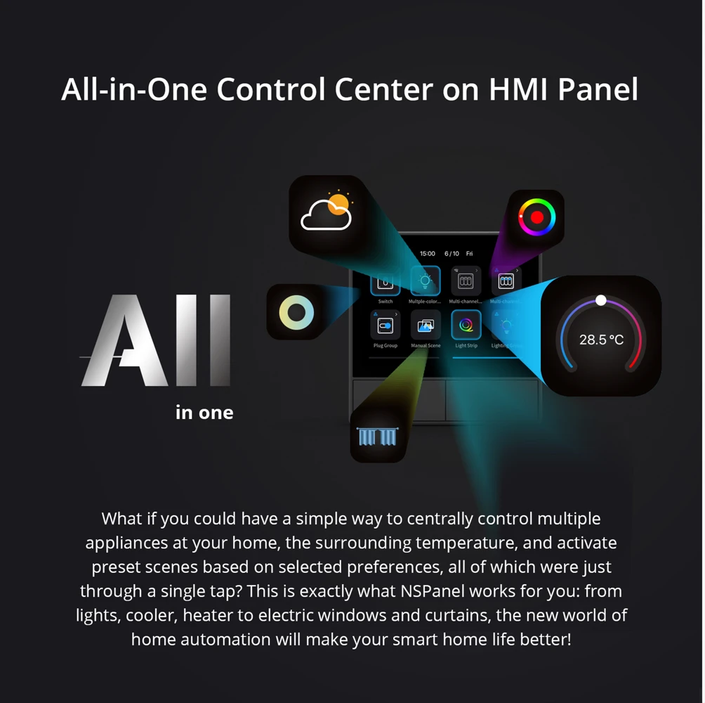 SONOFF NSPanel EU/ US WiFi Smart Scene Switch Thermostat Temperature All-in-One Control Smart Home Touch Screen Work with Alexa smart switch